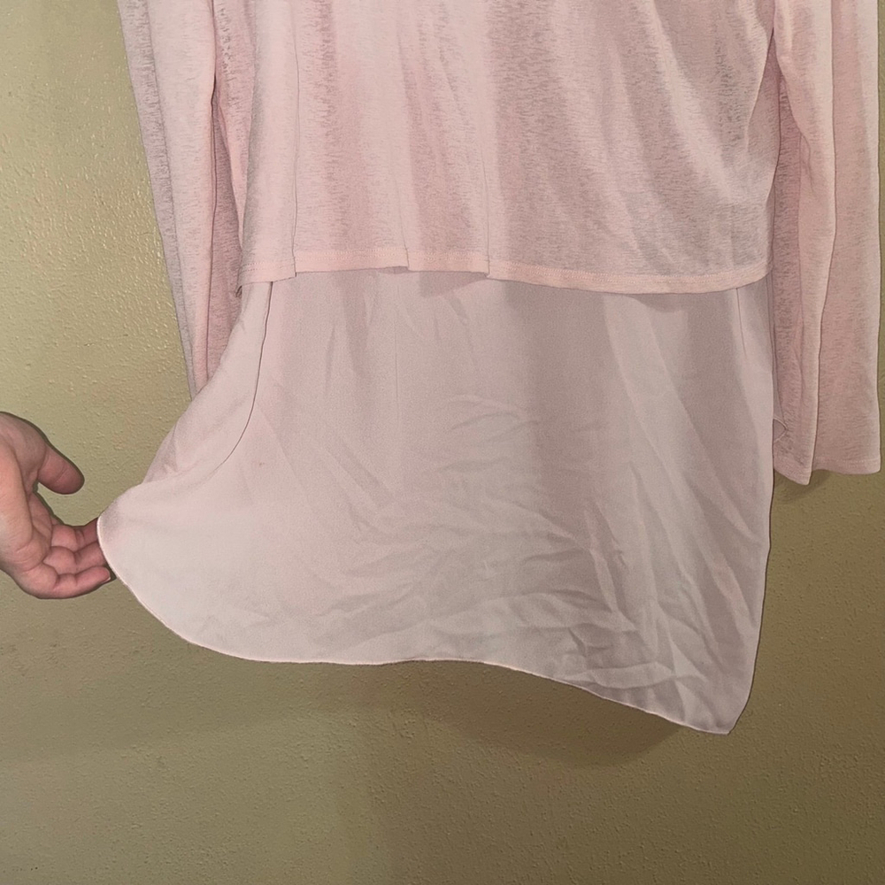 Light Pink Hooded Layered-Trim Women's Top - Picture 10 of 10